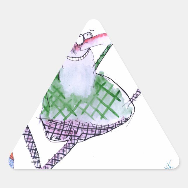 golf gift, tony fernandes triangle sticker (Front)