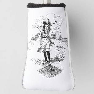 Golf Girl Golfing Vintage Art Golf Head Cover