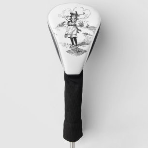 Golf Girl Golfing Vintage Art Head Cover