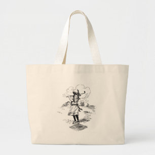 Golf Girl Golfing Vintage Art Large Tote Bag