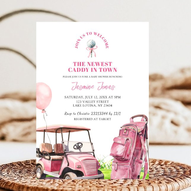Golf Girl the newest caddie Baby Shower Invitation (Creator Uploaded)