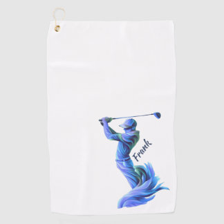 golf, golf pro, blue, silhouette towel