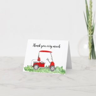 Golf Golf Tournament with golf cart watercolor Thank You Card
