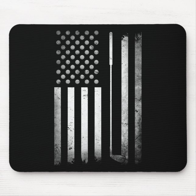 Golf Golfer American Flag Golf Flat Funny Golf  Mouse Pad (Front)