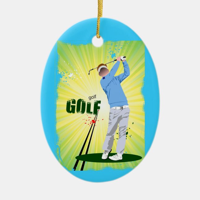 Golf Golfer blue Ornament (Front)