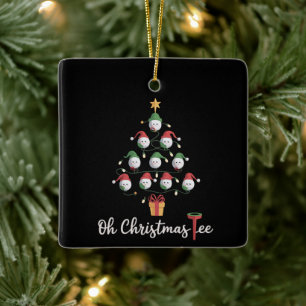 Golf Golfer Funny Golfing Oh Christmas Tee Ceramic Ornament