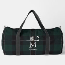 Golf Golfer Gift Elegant Plaid Monogram Custom