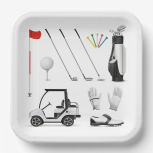 Golf Golfer Golfing Birthday Party Paper Plate