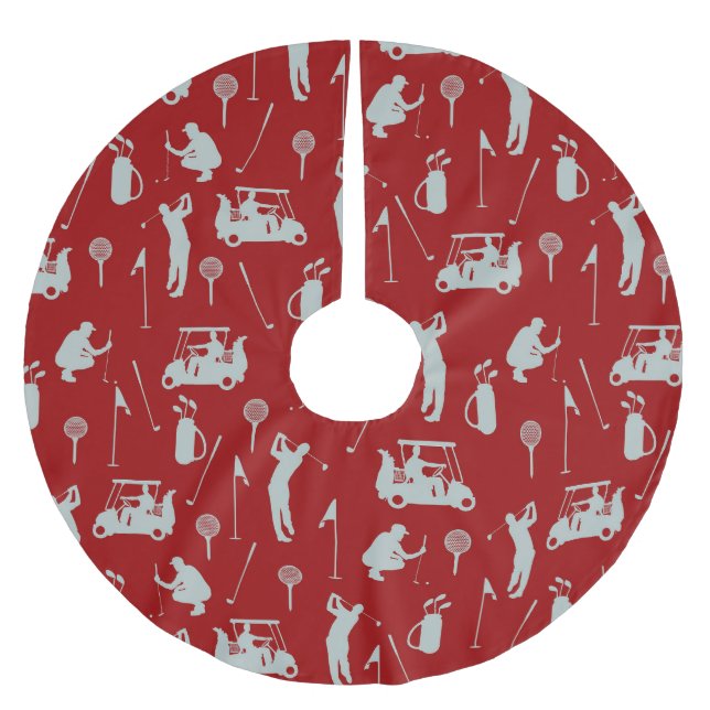 Golf  Golfer Golfing Cart  bag  Brushed Polyester Tree Skirt (Front)