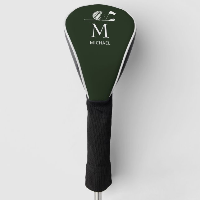 Golf Golfer Golfing Elegant Monogram Custom Head Cover (Front)