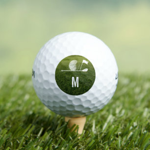 Golf Golfer Golfing Minimalist Initial Custom Balls