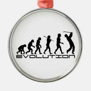 Golf Golfer Golfing Sport Evolution Art Metal Ornament