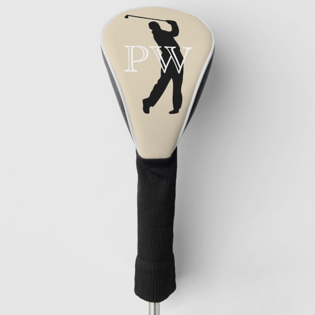 Golf Golfer Monogram Custom Driver Cover (Front)