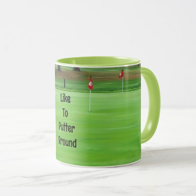Golf Golfer Putting Green Golfing Mug Cup (Front Right)