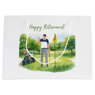 Golf Golfer retirement party in golf course Large Gift Bag