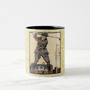 Golf Golfer Vintage Antique Golfing Two-Tone Coffee Mug