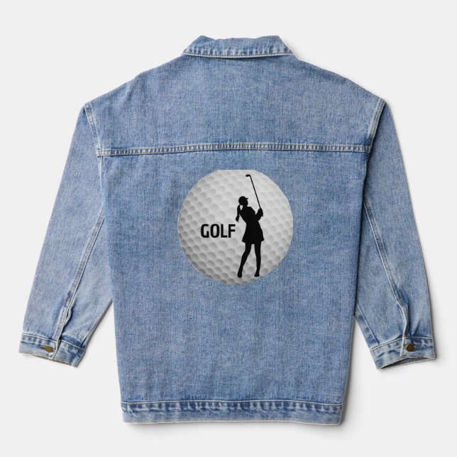 Golf Golfing Design Denim Jacket (Back)