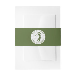 Golf Golfing Golfer Bar Mitzvah Invitation Belly Band