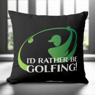 Golf Golfing Modern Golfer Sports Black Green Home Cushion