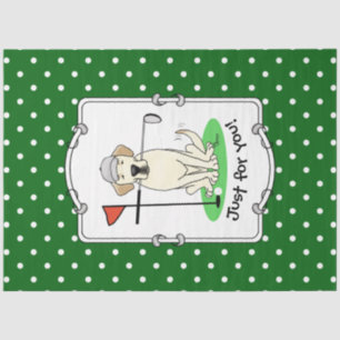 Golf Golfing Yellow Lab Labrador Retriever Dog Tissue Paper