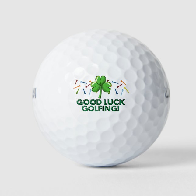 Golf good luck golfing with shamrock and tees balls (Front)