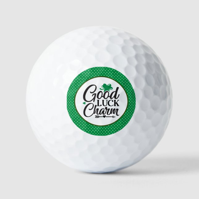 Golf Good Luck  with shamrock  St. Patrick's Day   Balls (Front)