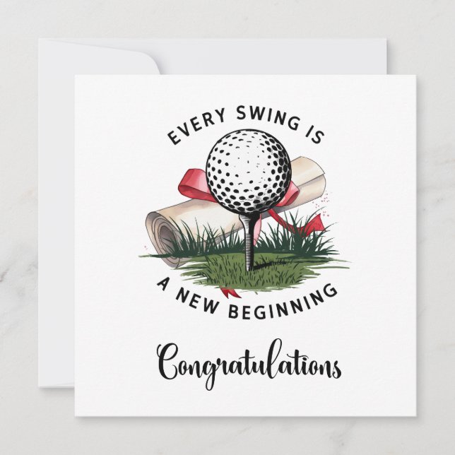 "Golf Graduation Card – Congratulations Graduate!" (Front)