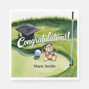 Golf Graduation Congratulations on Par for golfer Napkin