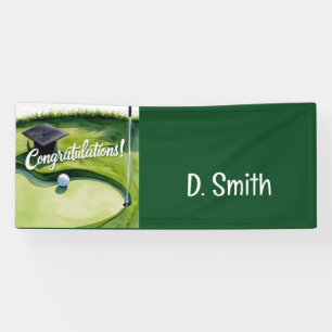Golf Graduation Congratulations Party on green Banner