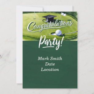 Golf Graduation Congratulations Party on green Invitation