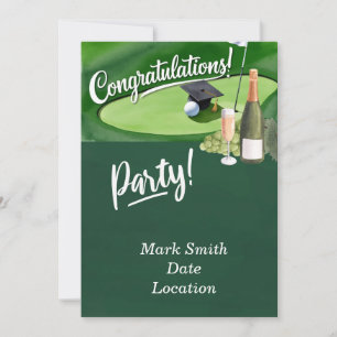 Golf Graduation Congratulations Party on green Invitation