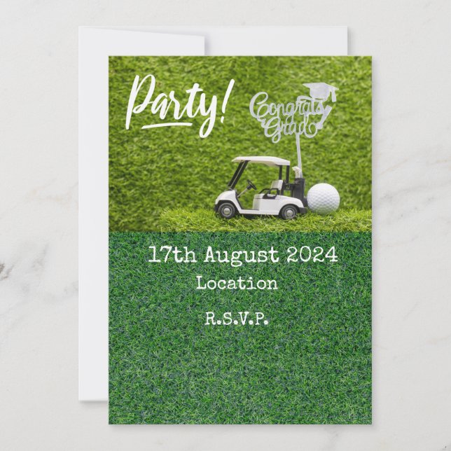 Golf Graduation Party Save the Date for golfer Invitation (Front)