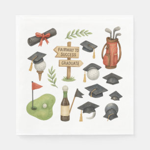 Golf Graduation themed for golfer on putting green Napkin
