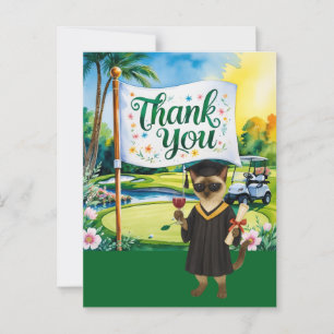 Golf Graduation themed thank you Postcard