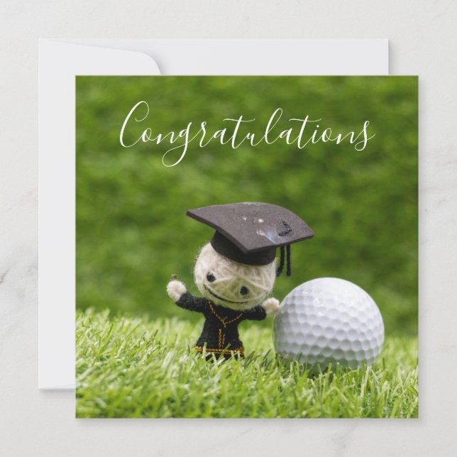 Golf Graduation with Congratulations with ball Card (Front)