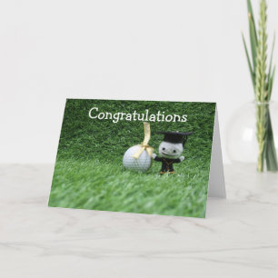 Golf Graduation with hobo hat and gown Congrats Card