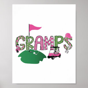 Golf Gramps Hole In One Golf 1st Birthday Party  Poster