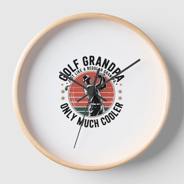 Golf Grandpa Just Like a Regular GrandpA (2) Clock (Front)