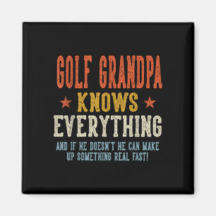 Golf grandpa knows everything father's day retro magnet