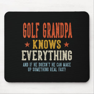 Golf grandpa knows everything father's day retro mouse pad