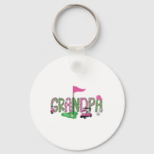 Golf Grandpa Pink Hole In One Golf 1st Birthday Gi Key Ring