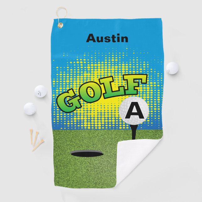 Golf Green Design - Monogram Golf Towel (InSitu)