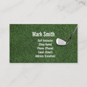 Golf green grass business card