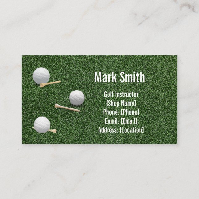 Golf green grass business card (Front)