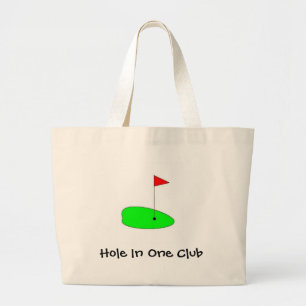 golf green, Hole In One Club Large Tote Bag