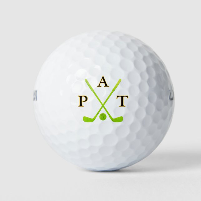 Golf Green Monogram three-letter nick name Balls (Front)