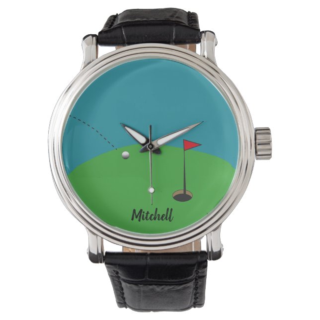 Golf Green Personalised   Watch (Front)