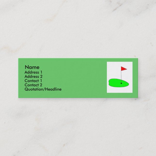 Golf green profile card (Front)