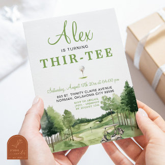 Golf Green Thir-Tee Adult Outdoor Birthday Invitation