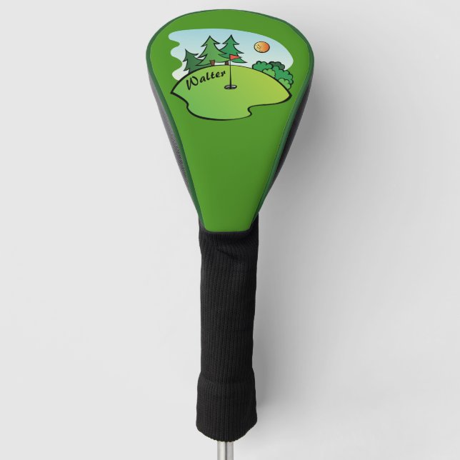 Golf Green with Flag and Ball Head Cover (Front)